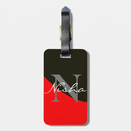 赤と黒の抽象芸術 ラゲッジタグ (裏面縦)