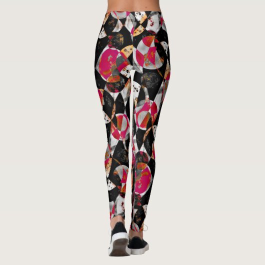 赤と黒の抽象芸術 レギンス (裏面)
