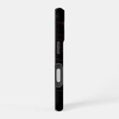 赤と黒の抽象芸術 iPhone 16ケース (右側面)