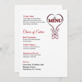 赤と黒の招待サイズのメニュー 招待状 (正面/裏面)