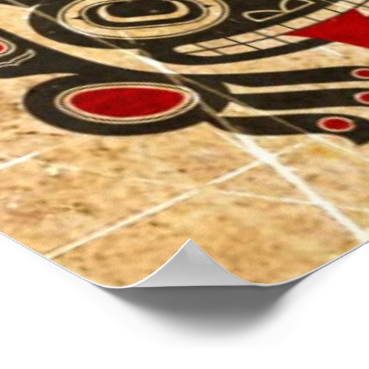 赤と黒の擦り傷のあるハイダスピリットツリーカエル ポスター (角)