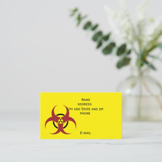 赤と黒の放射性生物学的災害［有害物質］ 名刺 (スタンド正面)