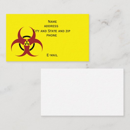 赤と黒の放射性生物学的災害［有害物質］ 名刺 (正面/裏面)