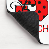 赤と黒の文字の水玉模様 マウスパッド (コーナー)