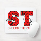 赤と黒の文字の水玉模様 マウスパッド (マウス)