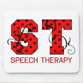 赤と黒の文字の水玉模様 マウスパッド