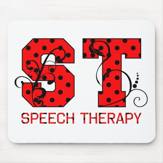 赤と黒の文字の水玉模様 マウスパッド (正面)