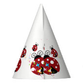 赤と黒の星付きテントウムシ3匹 パーティーハット (裏面)