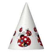 赤と黒の星付きテントウムシ3匹 パーティーハット (左)