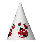 赤と黒の星付きテントウムシ3匹 パーティーハット (右)