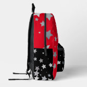 赤と黒の星 プリントバックパック (左)