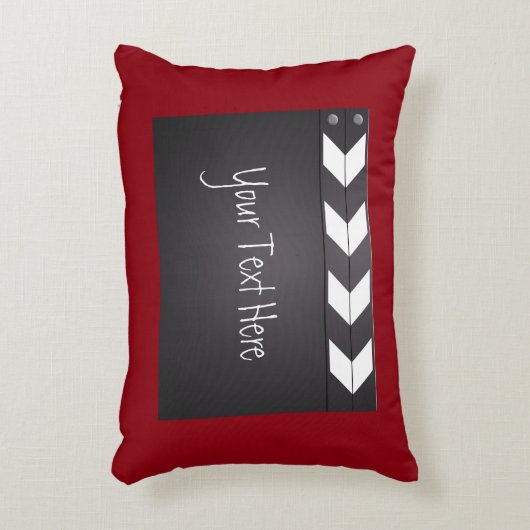 赤と黒の映画のクラッパーボード アクセントクッション (正面(垂直))