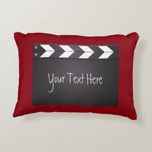 赤と黒の映画のクラッパーボード アクセントクッション (裏面)