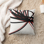 赤と黒の曲線抽象芸術リボンデザイン クッション (ブランケット)