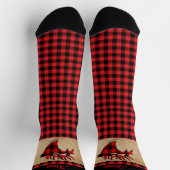 赤と黒の格子模様のブルエルクドゥormat ソックス (上部)
