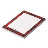 赤と黒の格子模様のメモパーソナライズされた帳 ノートパッド (回転)