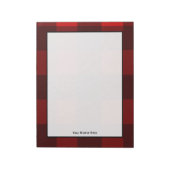 赤と黒の格子模様のメモパーソナライズされた帳 ノートパッド (回転)