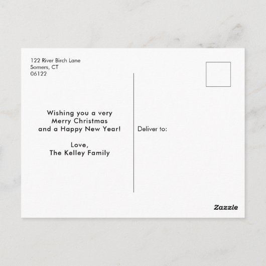 赤と黒の格子模様の休日の写真はがき ポストカード (裏面)