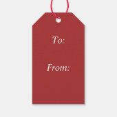 赤と黒の格子模様の白い雪片ギフトラベル ギフトタグ (裏面)