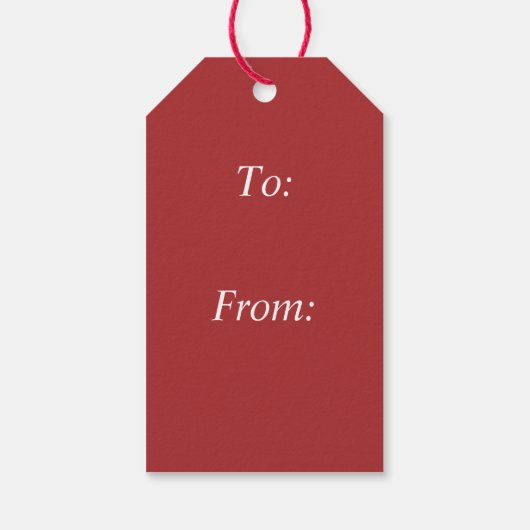 赤と黒の格子模様の白い雪片ギフトラベル ギフトタグ (裏面)