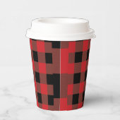 赤と黒の格子模様の紙カップ 紙コップ (右)
