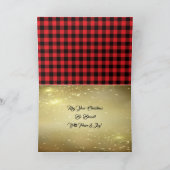 赤と黒の格子模様の雄ジカのクリスマスカード シーズンカード (内部)