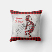 赤と黒の格子模様ココペリクリスマスピロー クッション (裏面)