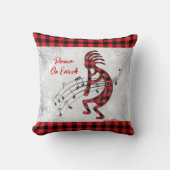 赤と黒の格子模様ココペリクリスマスピロー クッション (正面)