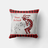 赤と黒の格子模様ココペリクリスマスピロー クッション (裏面)