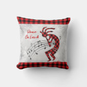 赤と黒の格子模様ココペリクリスマスピロー クッション (正面)