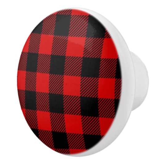 赤と黒の格子状セラミックプル セラミックノブ (右)