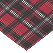 赤と黒の格子状タータンチェックパターン ショートテーブルランナー (コーナー)
