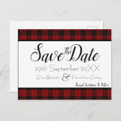 赤と黒の格子縞が日付を救う ポストカード (正面/裏面)