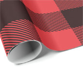 赤と黒の格子縞の休日 ラッピングペーパー (ロールコーナー)
