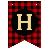 赤と黒の格子縞ハッピーバースデー バンティングフラッグ (第2の旗)