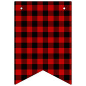 赤と黒の格子縞ハッピーバースデー バンティングフラッグ (第1の旗)
