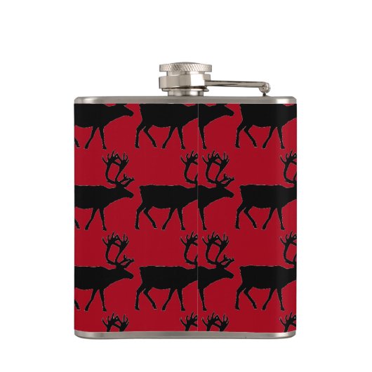 赤と黒の格子縞(エルクアクセント付) フラスク (裏面)