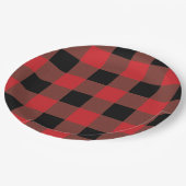 赤と黒の格子縞 ペーパープレート (アングル)