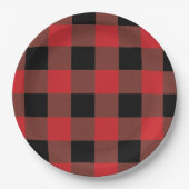 赤と黒の格子縞 ペーパープレート (正面)