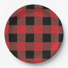 赤と黒の格子縞 ペーパープレート