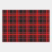 赤と黒の格子縞 ラッピングペーパーシート (正面3)