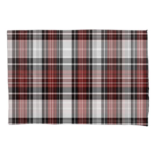 赤と黒の格子縞 枕カバー (正面)