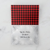 赤と黒の格子馬のクリスマスカード シーズンカード (内部)