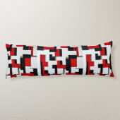 赤と黒の正方形のパターン ボディピロー (裏面)