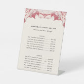 赤と黒の水のカラービズサービスメニュー 台座サイン (正面)