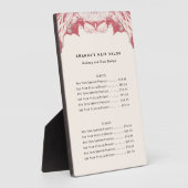 赤と黒の水の色のビジネス価格リストプラーク フォトプラーク (側面)