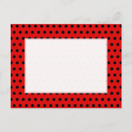 赤と黒の水玉模様パターン。スポティ。 ポストカード (正面)