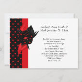 赤と黒の水玉模様結婚式招待状 招待状 (正面)