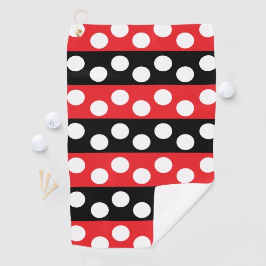 赤と黒の水玉模様 ゴルフタオル (インサイチュ)