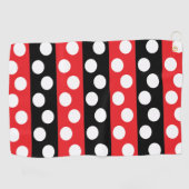 赤と黒の水玉模様 ゴルフタオル (横)